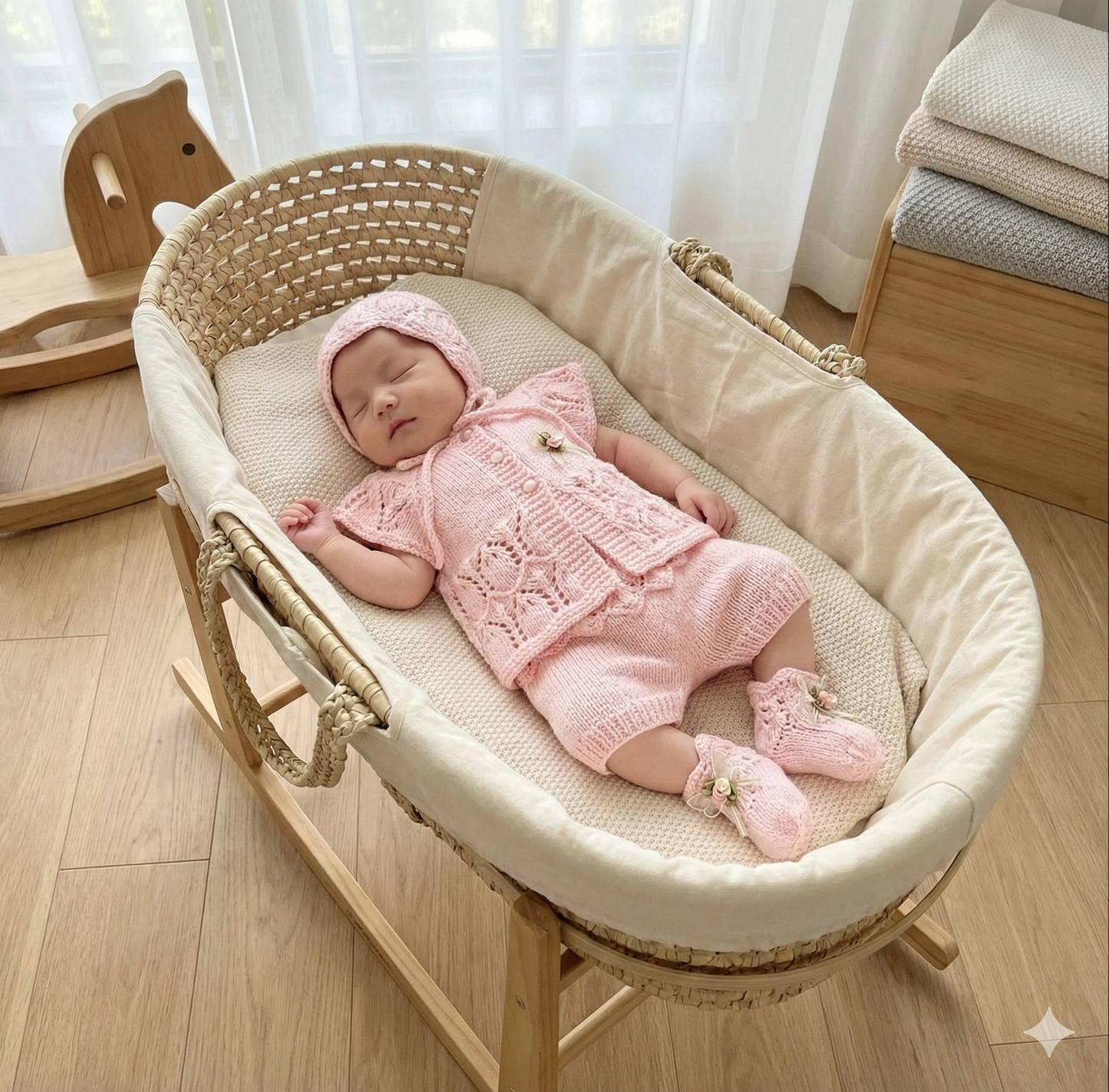 "Edith” 4 Piece Knitting pattern set for Reborn doll 16 -22” or 0-3 Month Old Baby