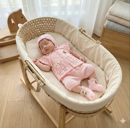 "Edith” 4 Piece Knitting pattern set for Reborn doll 16 -22” or 0-3 Month Old Baby