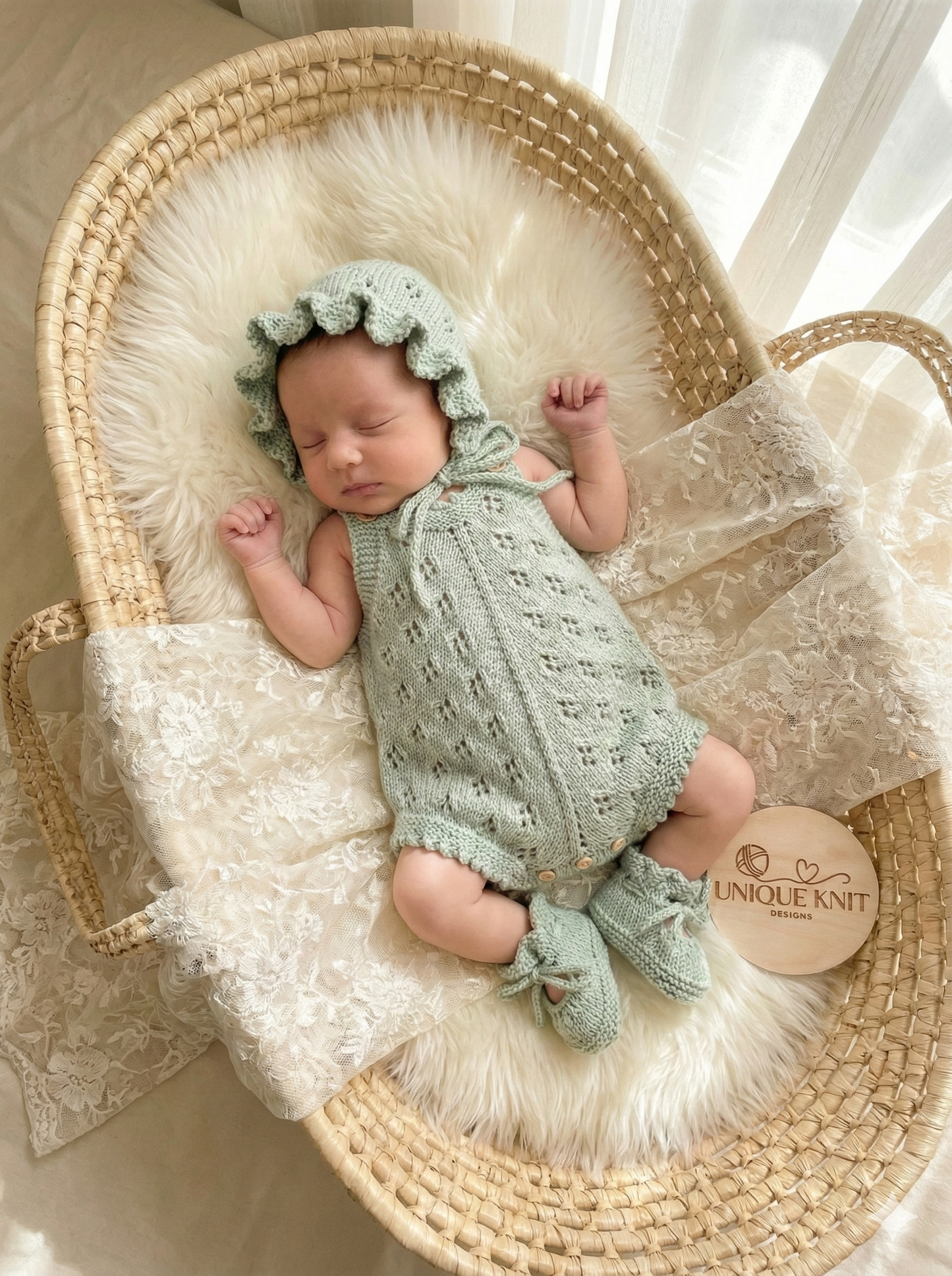 "Citrus” Romper Knitting pattern for Reborn doll 16 -22” or 0-3 Mth Old Baby