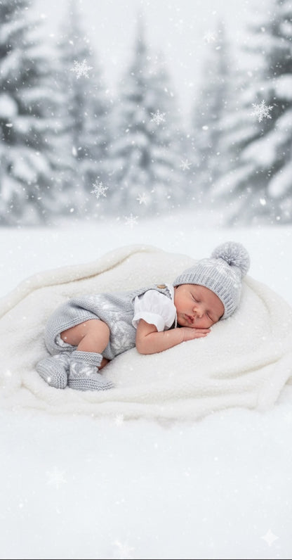 "Snowflake” Romper Knitting pattern for Reborn doll 16 -22” or 0-3 Month Old Baby