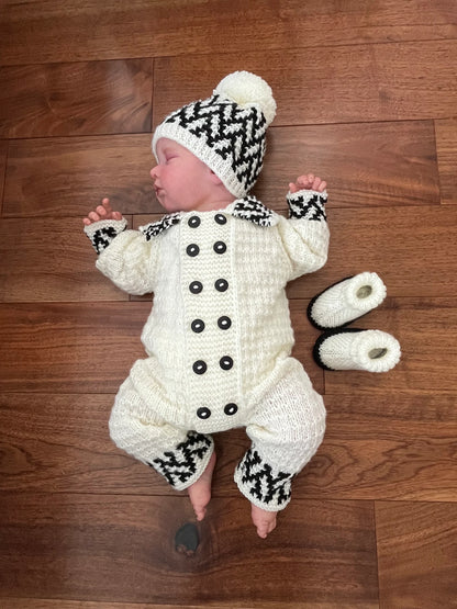 "Fudge” Romper Set Knitting pattern for Reborn doll 16-22” or 0-3 Month Old Baby