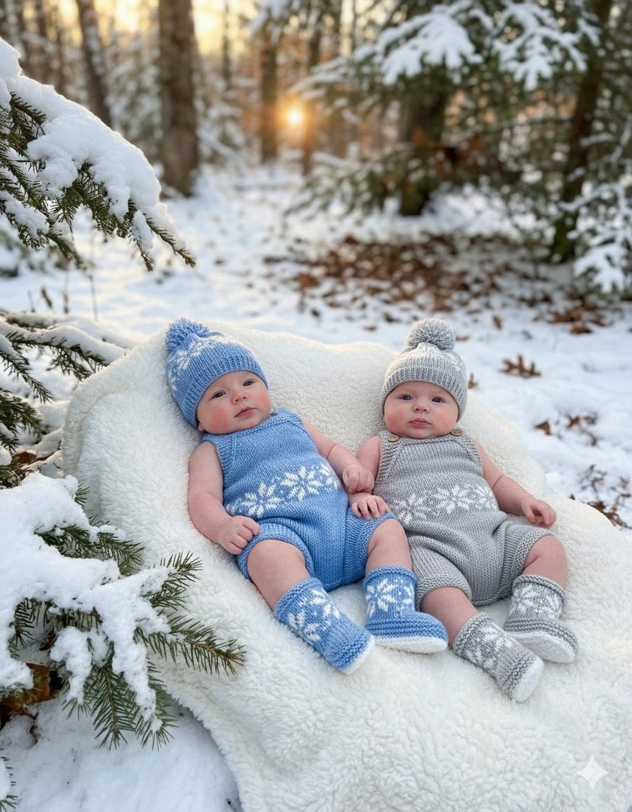 "Snowflake” Romper Knitting pattern for Reborn doll 16 -22” or 0-3 Month Old Baby