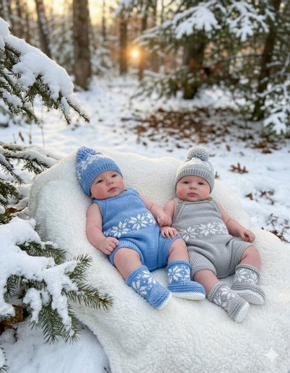 "Snowflake” Romper Knitting pattern for Reborn doll 16 -22” or 0-3 Month Old Baby