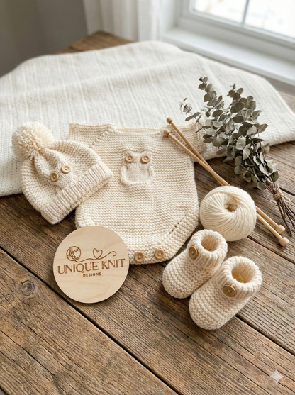 "Buttercup ” Romper Knitting pattern for Reborn doll 16 -22” or 0-3 Mth Old Baby