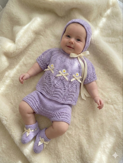 "Willow ” 4 Piece Set Knitting pattern for Reborn doll 16 -22” or 0-3 Mth Old Baby