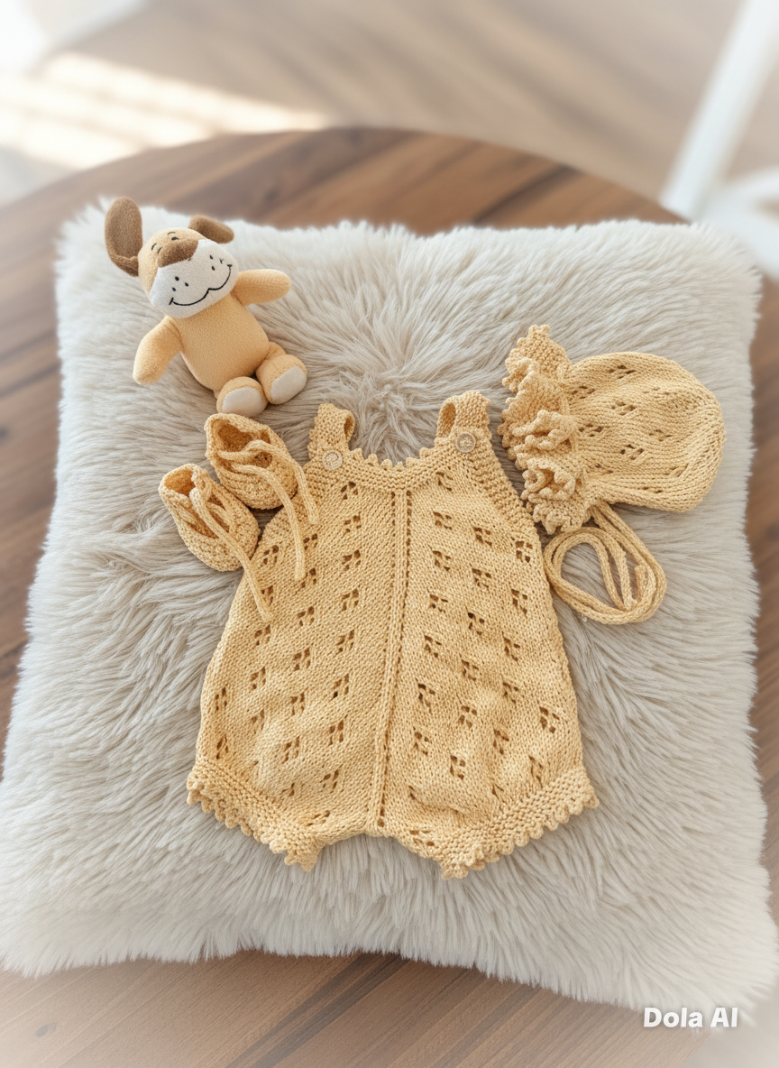"Citrus” Romper Knitting pattern for Reborn doll 16 -22” or 0-3 Mth Old Baby