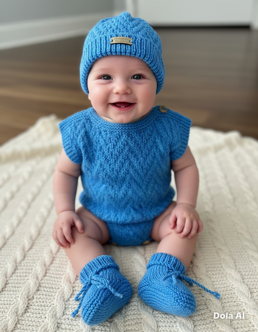 "Neptune” Romper Knitting pattern for Reborn doll 16 -22” or 0-3 Month Old Baby