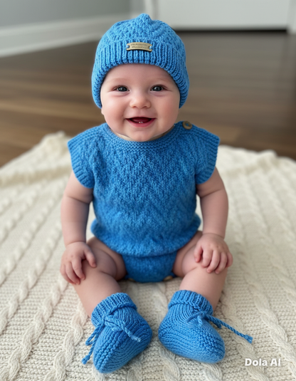 "Neptune” Romper Knitting pattern for Reborn doll 16 -22” or 0-3 Month Old Baby