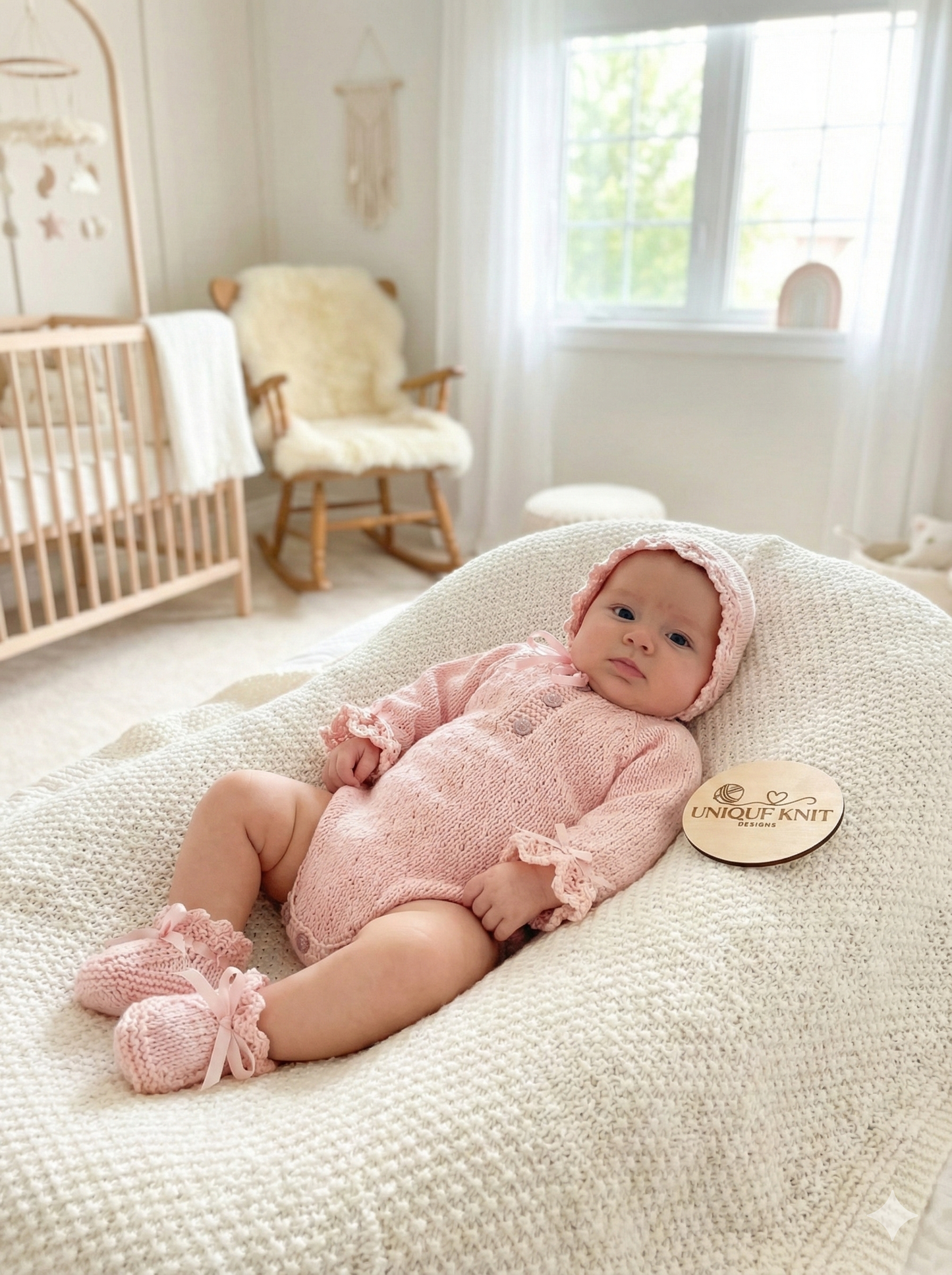 "Chelsea" Romper knitting pattern for reborn doll 16-22" or 0-3 Month old baby