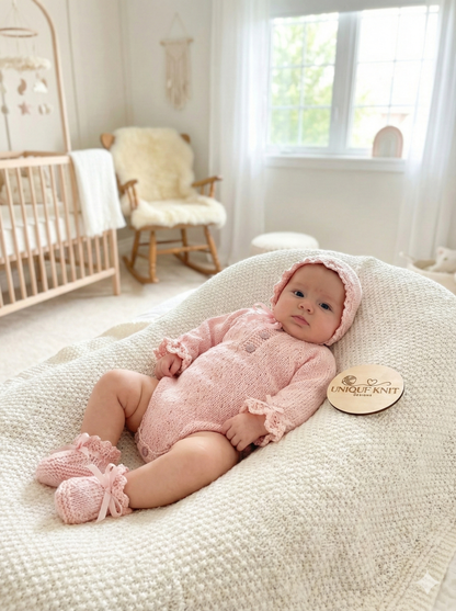 "Chelsea" Romper knitting pattern for reborn doll 16-22" or 0-3 Month old baby