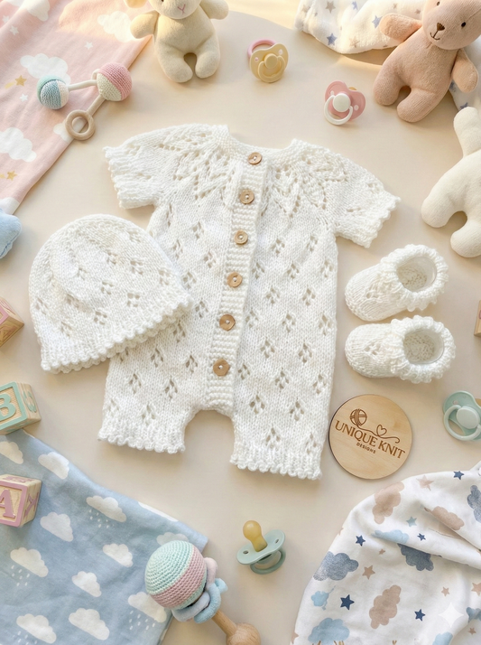 "Snowdrop ” Romper Knitting pattern for Reborn doll 16 -22” or 0-3 Mth Old Baby