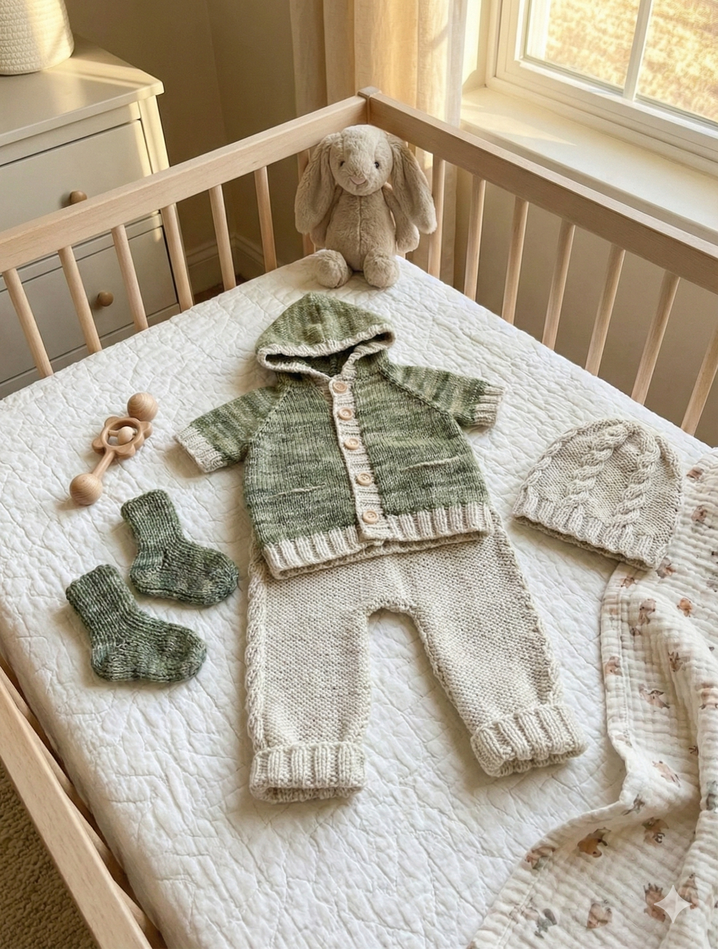 "Clay” 4 Piece Set Knitting pattern for Reborn doll 16-22” or 0-3 Month Old Baby