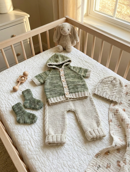 "Clay” 4 Piece Set Knitting pattern for Reborn doll 16-22” or 0-3 Month Old Baby