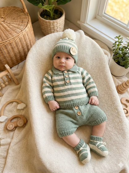 "Chestnut” Shorts and top Knitting pattern set for Reborn doll 16 -22” or 0-3 Mth Old Baby