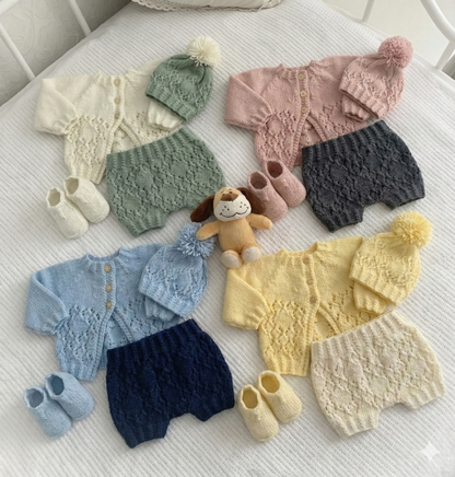 "Aster ” 4 Piece Set Knitting pattern for Reborn doll 16 -22” or 0-3 Mth Old Baby