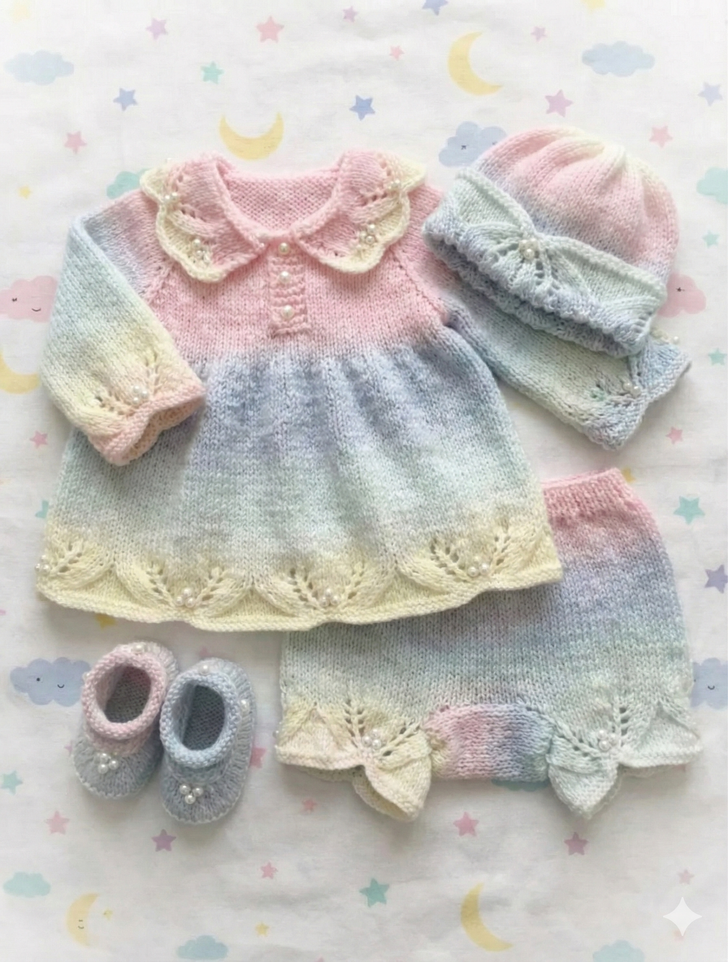 "Sunflower ” Angel Set Knitting pattern for Reborn doll 16 -22” or 0-3 Mth Old Baby