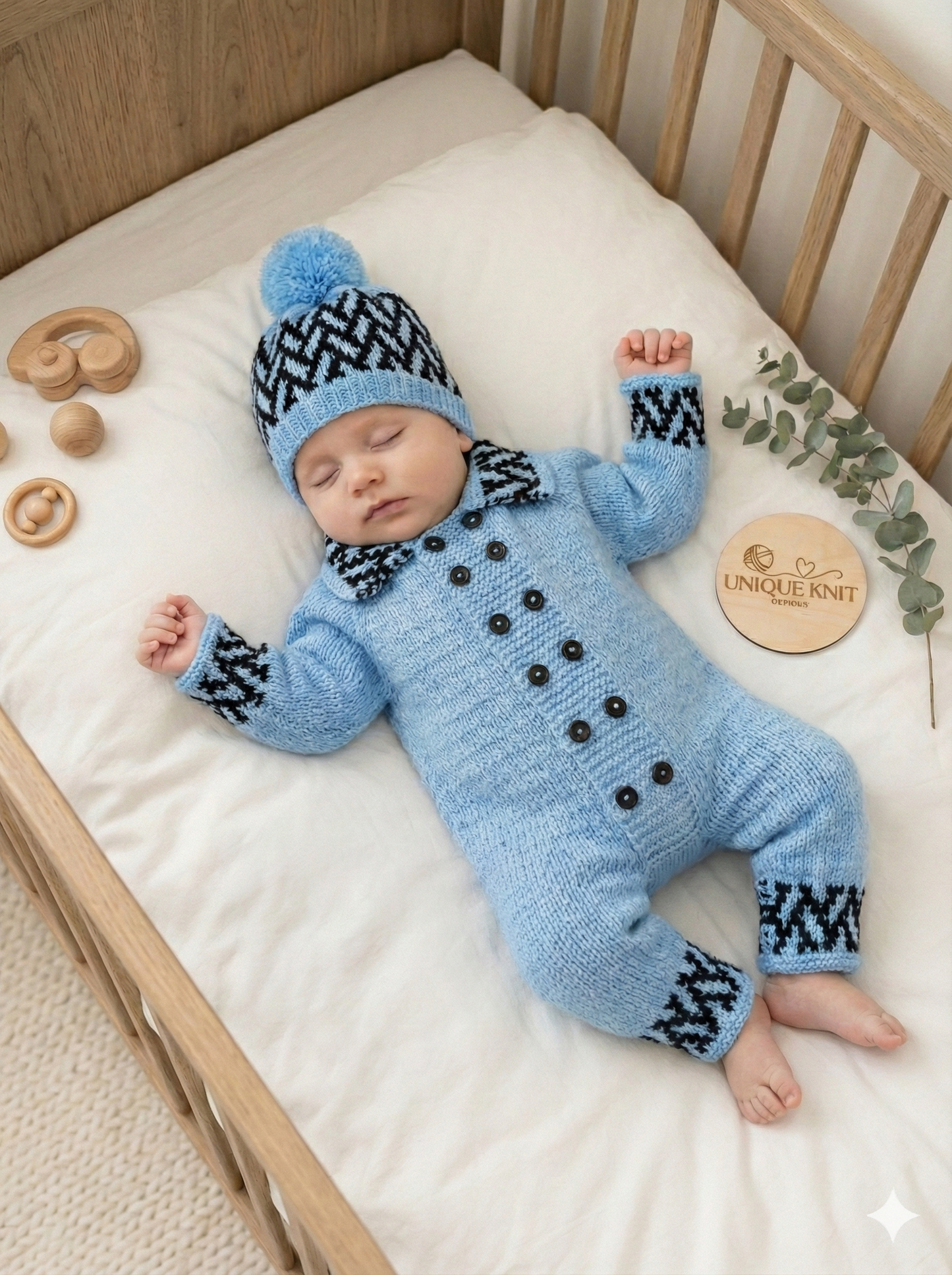 "Fudge” Romper Set Knitting pattern for Reborn doll 16-22” or 0-3 Month Old Baby