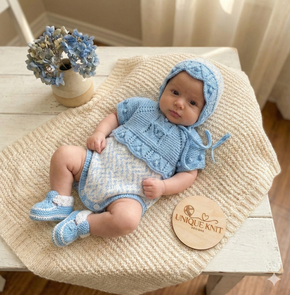"Candy” Romper Knitting pattern for Reborn doll 16 -22” or 0-3 Month Old Baby