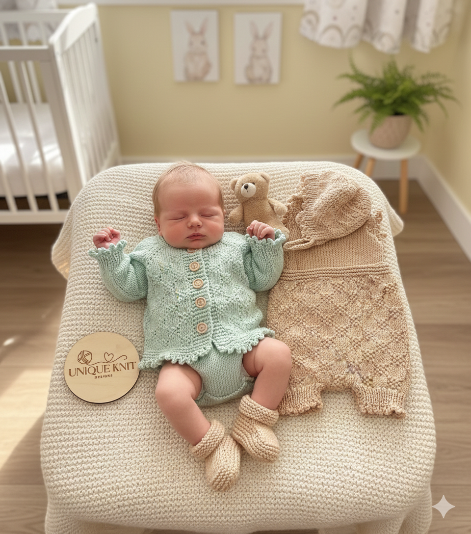 "Foxglove” Romper Knitting pattern set for Reborn doll 16 -22” or 0-3 Mth Old Baby