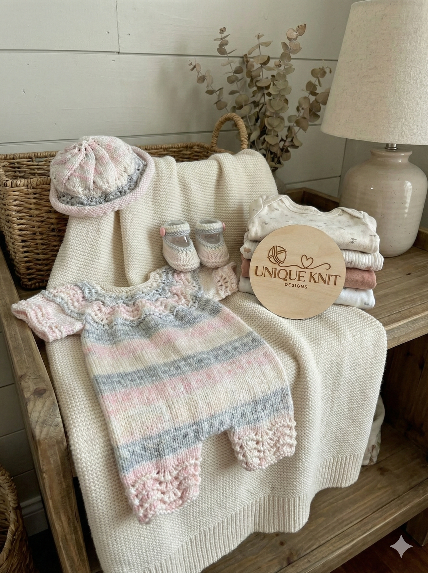 "Jasmine ” Romper Knitting pattern for Reborn doll 16 -22” or 0-3 Mth Old Baby