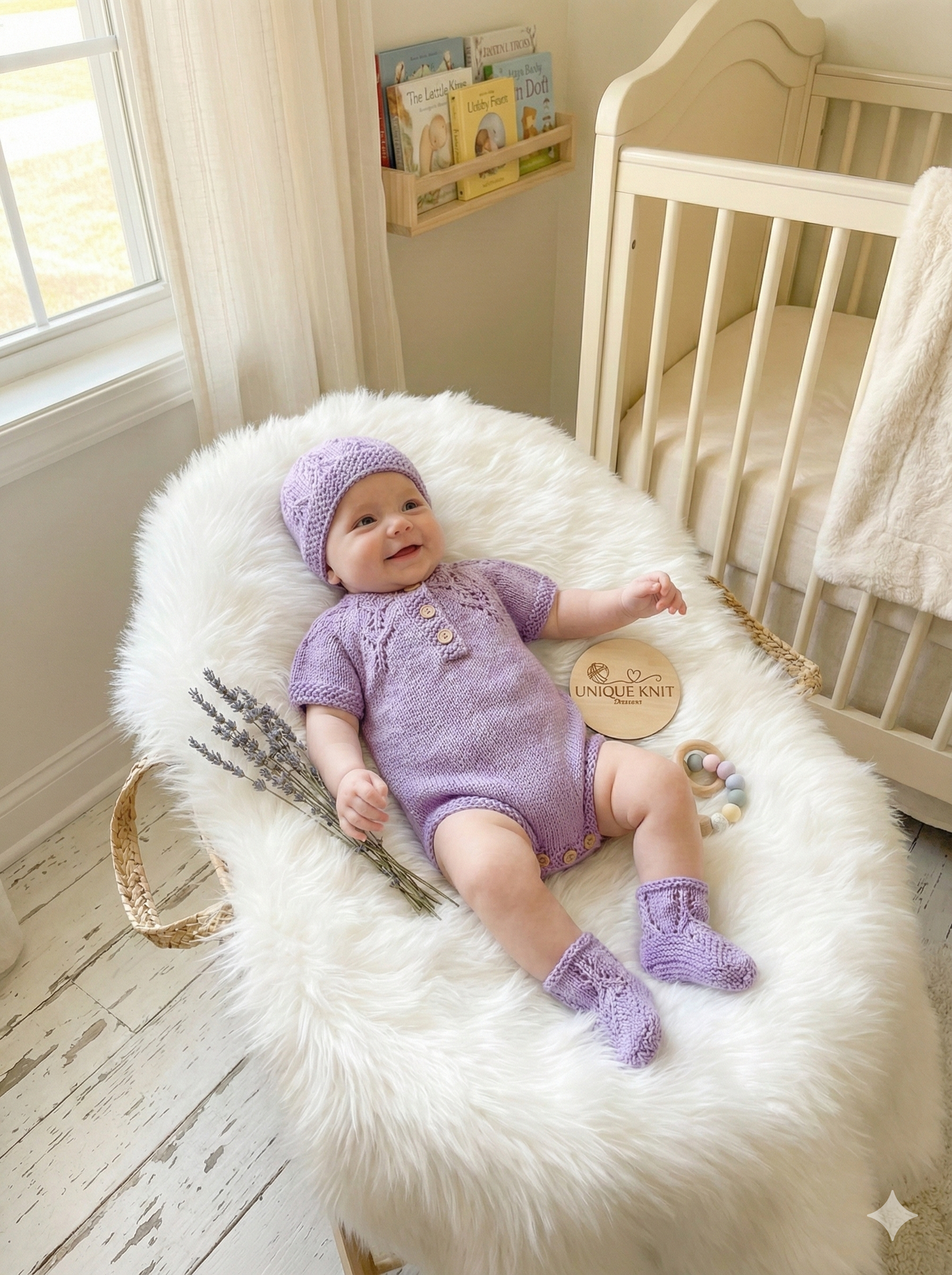 "Cherub" Romper knitting pattern for reborn doll 16-22" or 0-3 Month old baby