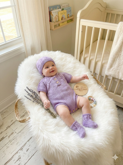 "Cherub" Romper knitting pattern for reborn doll 16-22" or 0-3 Month old baby