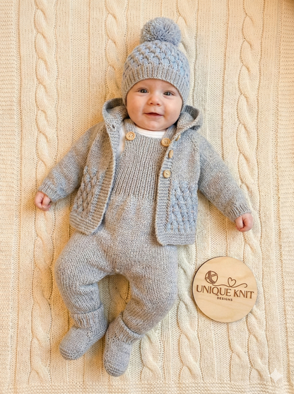"Popcorn” 4 Piece set Knitting pattern for Reborn doll 16 -22” or 0-3 Month Old Baby
