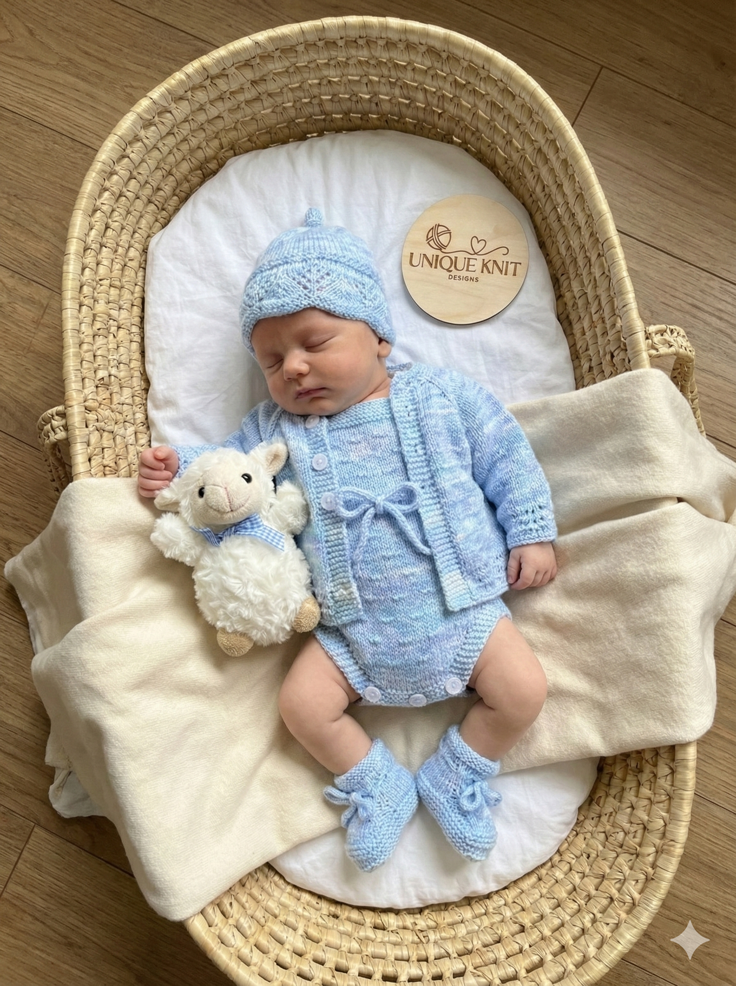 "Windsor” 4 Piece Set Knitting pattern for Reborn doll 16-22” or 0-3 Month Old Baby