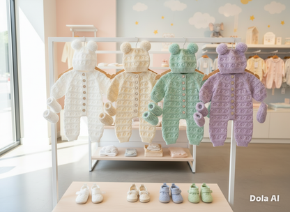 "Miami" Romper knitting pattern for reborn doll 16-22" or 0-3 Month old baby