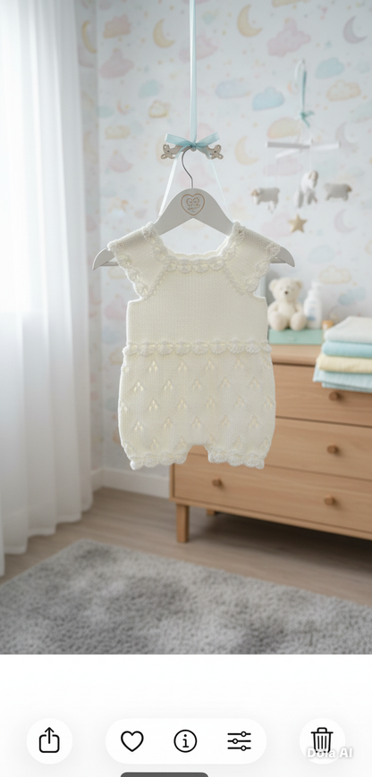 "Angel” Romper Knitting pattern for Reborn doll 16 -22” or 0-3 Month Old Baby