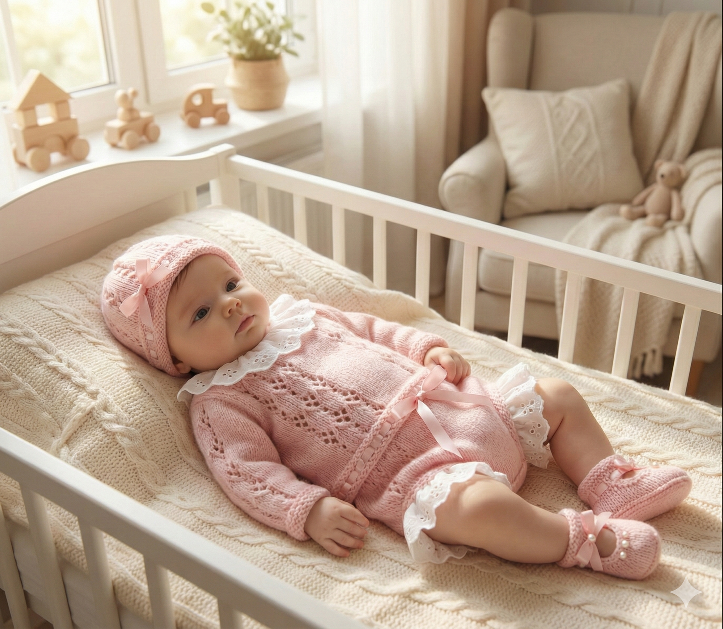 "Dahlia ” Angel Set Knitting pattern for Reborn doll 16 -22” or 0-3 Mth Old Baby
