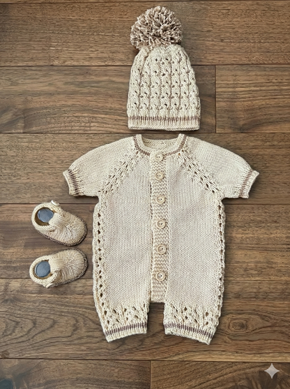 "Merlot” Romper Knitting pattern for Reborn doll 16 -22” or 0-3 Month Old Baby