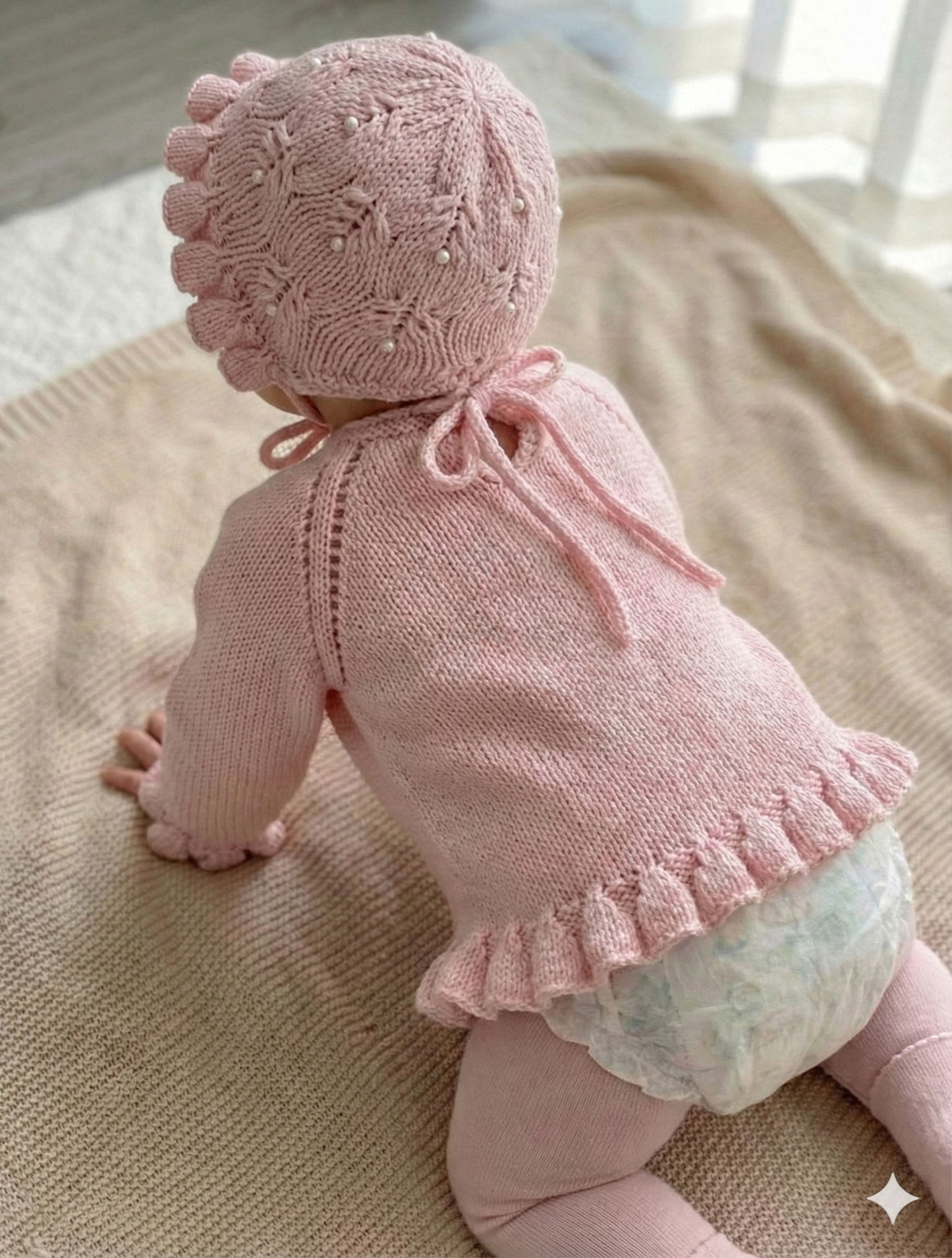 "Jade” 3 piece set knitting pattern for reborn doll 16-22" or 0-3 month old baby