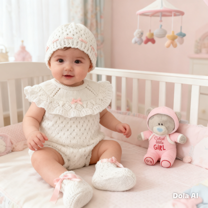 "Crystal” Romper Knitting pattern for Reborn doll 16 -22” or 0-3 Mth Old Baby