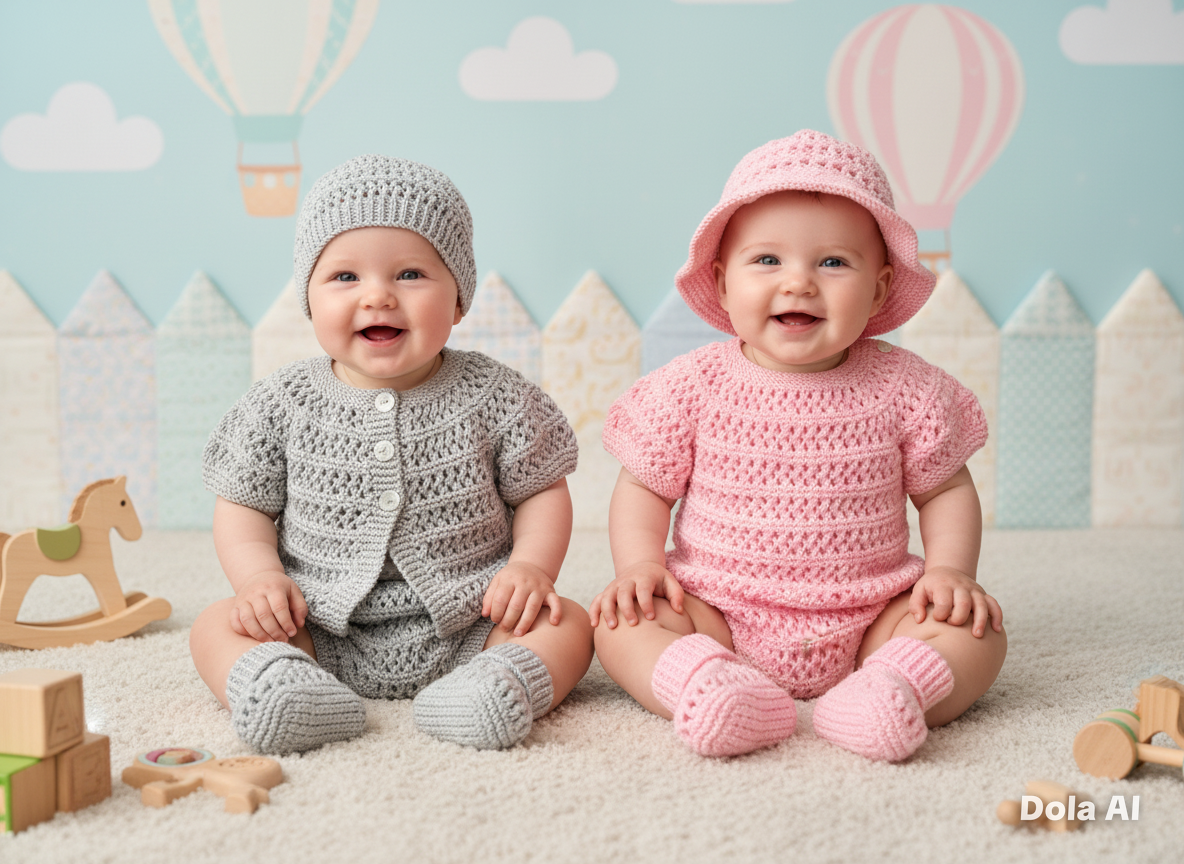"Malibu” Multi Piece set knitting pattern for reborn doll 16-22" or 0-3 month old baby