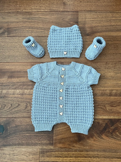 "Mango" Romper knitting pattern for reborn doll 16-22" or 0-3 Month old baby
