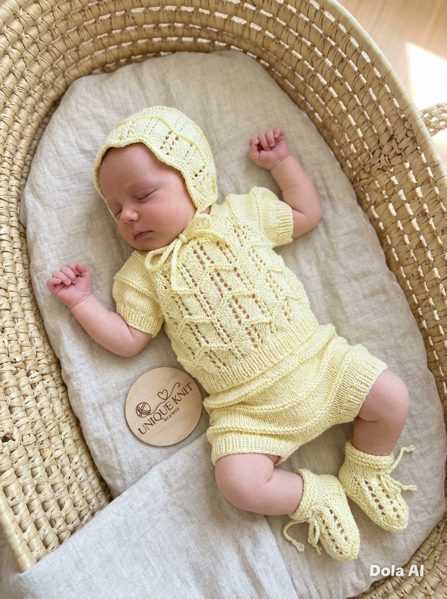 "Aileen” Multi-piece Knitting pattern for Reborn doll 16 -22” or 0-3 Month Old Baby