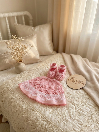 "Sakura” Dress set knitting pattern for Reborn doll 16 -22” or 0-3 Mth Old Baby