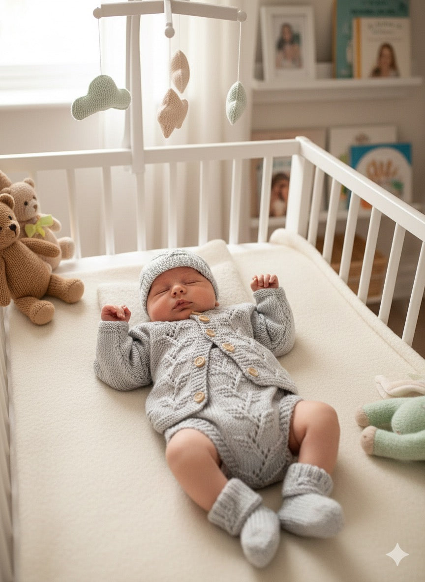 "Sycamore” 4 piece set Knitting pattern for Reborn doll 16 -22” or 0-3 Month Old Baby