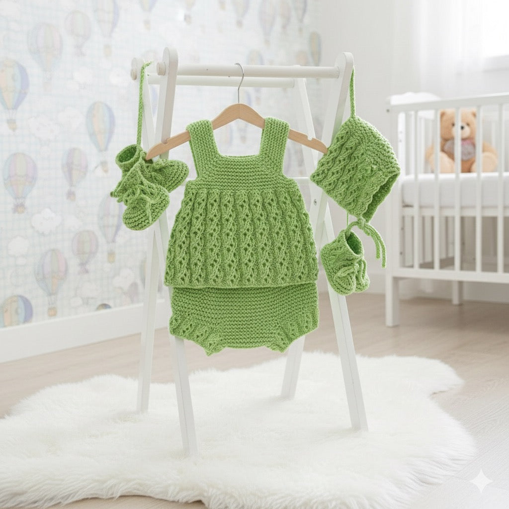 "Misty” 4 Piece Set Knitting pattern for Reborn doll 16-22” or 0-3 Month Old Baby