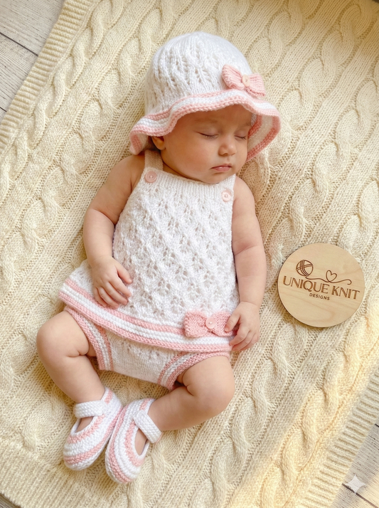 "Olive” 4 Piece Set Knitting pattern for Reborn doll 16-22” or 0-3 Month Old Baby