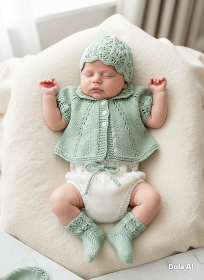 "Beatrice” Multi-piece Knitting pattern for Reborn doll 16 -22” or 0-3 Month Old Baby