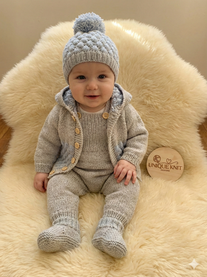 "Popcorn” 4 Piece set Knitting pattern for Reborn doll 16 -22” or 0-3 Month Old Baby