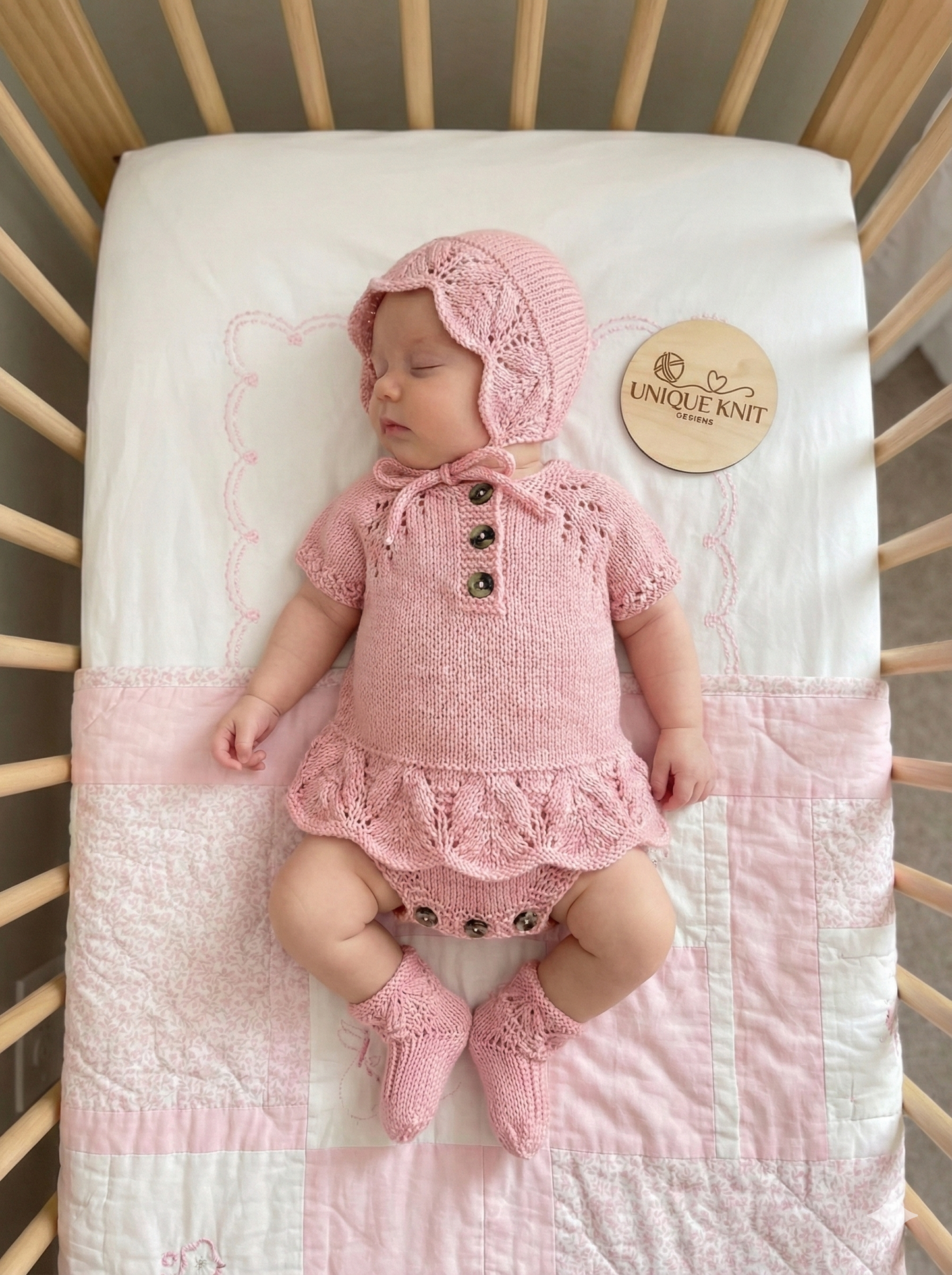 "Venice" Romper knitting pattern for reborn doll 16-22" or 0-3 Month old baby