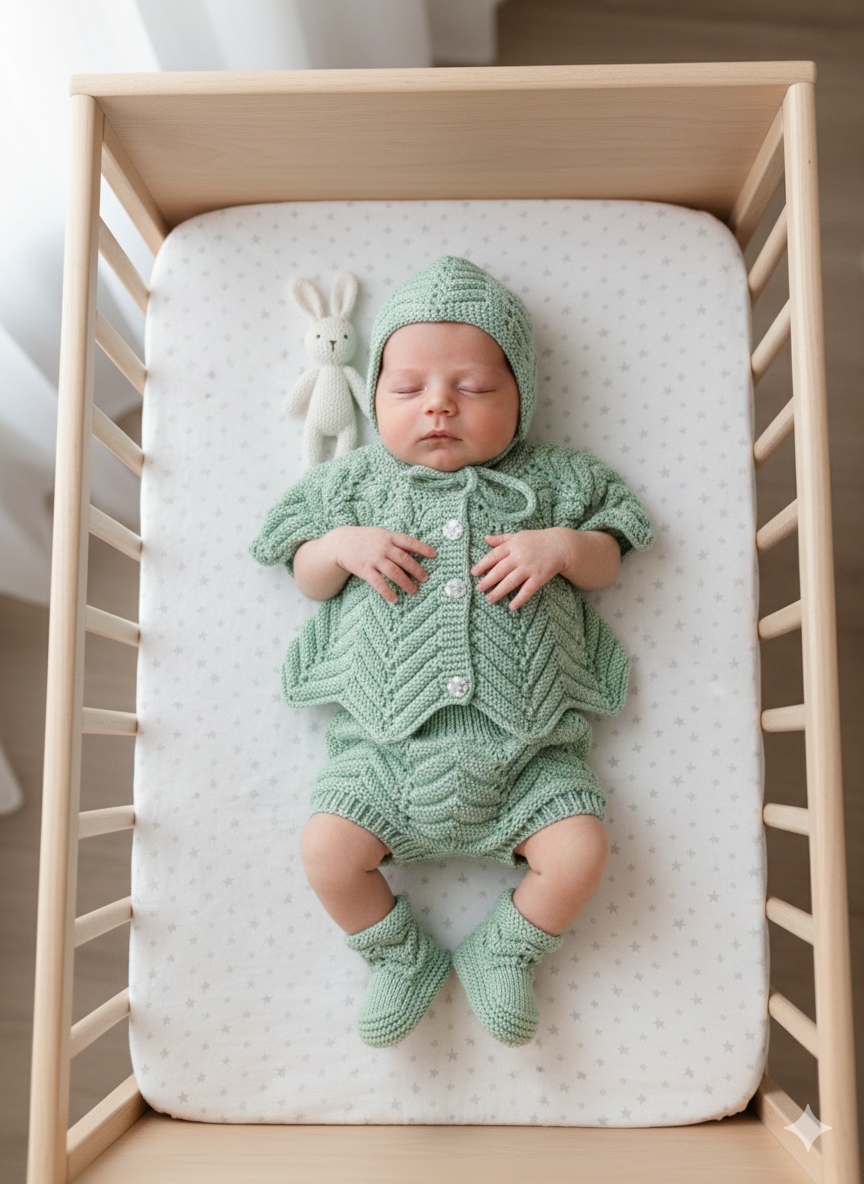 "Angelica” Multi-piece Knitting pattern for Reborn doll 16 -22” or 0-3 Month Old Baby