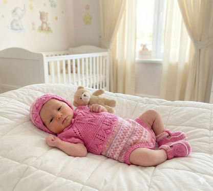 "Candy” Romper Knitting pattern for Reborn doll 16 -22” or 0-3 Month Old Baby