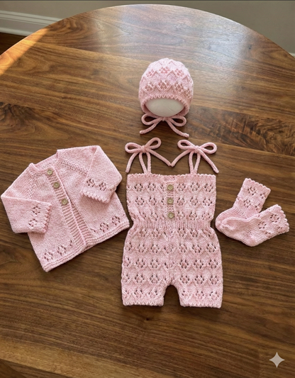 "Davina” 4 piece Set Knitting pattern for Reborn doll 16-22” or 0-3 Month Old Baby