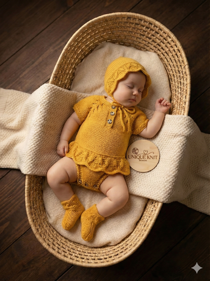 "Venice" Romper knitting pattern for reborn doll 16-22" or 0-3 Month old baby