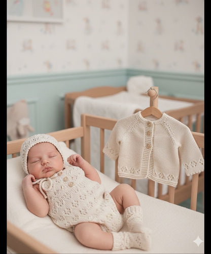 "Davina” 4 piece Set Knitting pattern for Reborn doll 16-22” or 0-3 Month Old Baby