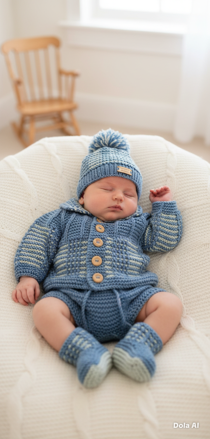"Nathan” 4 Piece set knitting pattern for reborn doll 16-22" or 0-3 month old baby